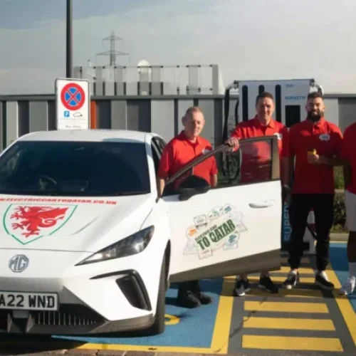 Football Fans on and Epic ‘Electric Car to Qatar’ Trip Supported by MG